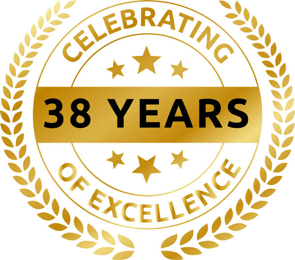 38 years of excellence badge